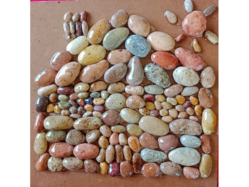 Posa ollas y teteras diseño CASITA, arte realizado en piedras