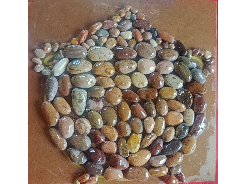 Posa ollas y teteras Diseño MARMITA, arte realizado en piedras