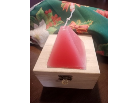 Vela grande Pirámide cuadrada con Cajita de Madera de regalo