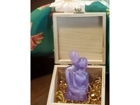 Vela "Los Enamorados" + caja de Madera de Regalo