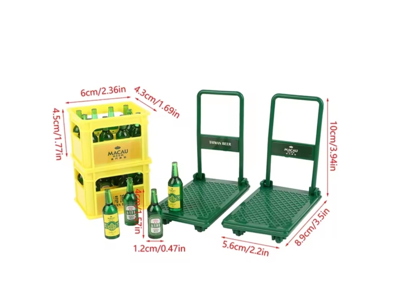 Miniaturas Pack Java de Cervezas + 12 botellas + carrito