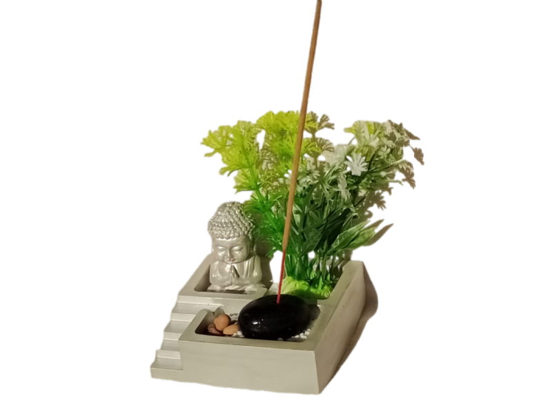 Pack Jardín Zen cuadrado con escalera Miniatura en Resina