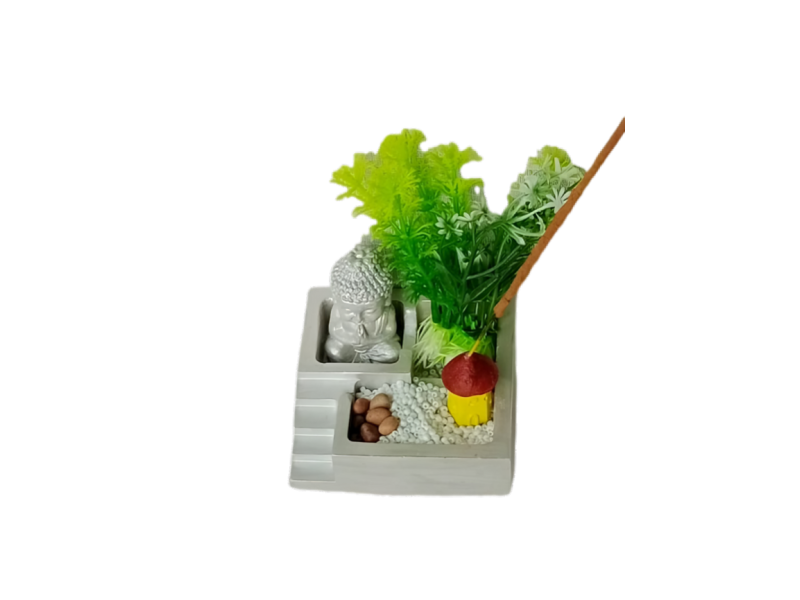 Pack Jardín Zen cuadrado con escalera Miniatura en Resina