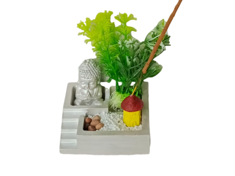 Pack Jardín Zen cuadrado con escalera Miniatura en Resina